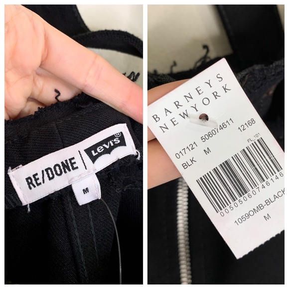 NEW RE/DONE Levi’s Overall Denim Mini Dress (Sz M) Reworked Vintage Black - Picture 14 of 16